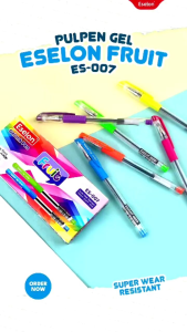 Pulpen Gel Office Fruit (12pcs) || Bolpoin Eselon