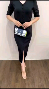 Tas LC Parasut Free Strap Motif Salur (Import)