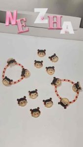 Gelang Beads Clay Karakter Ne Zha Head Bracelet Manik Nezha Gelang Tangan Elastis Handmade Fashion