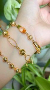 GELANG GOLD RANTAI RUNCING KEKINIAN BANGET LAPIS GOLD | GELANG WANITA TERBARU TITANIUM ANTI LUNTUR ANTI KARAT BISA DIPAKAI SEHARI HARI | PERHIASAN IMPORT KOREAN STYLE BISA COD BEST SELLER