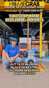 YAMATO 20HP Marine Diesel Engine Air Cooled 3600RPM Plastic Tank Stainless Muffler YMT-192FAM-P