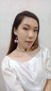 Softpink Velvet Choker dengan Kalung Love Bronze: Kalung Valentine Hati Cinta Pink