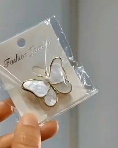 Bros Kupu Putih Mutiara / Bros Dada / Bros Hijab Murah Bisa COD