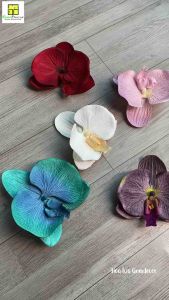 Bông hoa lan 3D đầu bông lan hoa giả hoa lụa đẹp cao cấp phụ kiện cài đầu