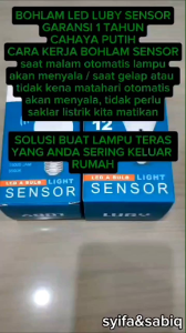 BOHLAM LED SENSOR / LAMPU LED OTOMATIS LUBY PAKET 10 PCS