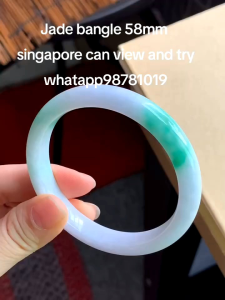 Jadeite bangle/jade bangle 58mm can view and try singapore/grade A type Burmese jade