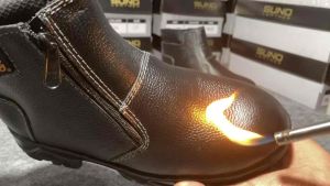 SN SUNO LEATHER Sepatu safety Resleting material kulit sapi fitur ujung besi SFT-206