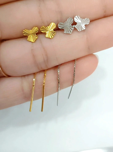 ANTING JARUM DEWASA PERAK 925 ASLI LAPIS MAS