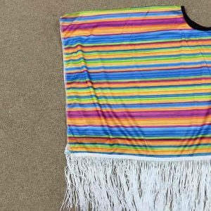 READY STOCK Kids Mexican Fiesta Serape Poncho Costume Mexico America Latin Colourful Traditional Serape Shawl
