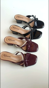 LOVESTORY4 - Angelaa Sandal Heels Wanita 5 Cm Model Kepang Tali Pareasi Terbaru