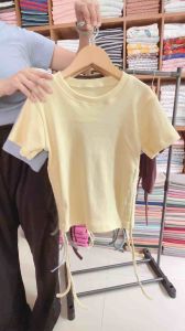 เสื้อครอปเข้ารูป รูด ข้าง ผ้ายืดร่อง มีราคาส่ง !!!