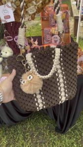 Claudia Tas Macrame Handmade Tote Bag Wanita Kuliah Lucu Estetik Kekinian Tas Jinjing Tas Selempang Etnik