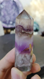 Natural High Grade Rainbow Fluorite Crystal Point Ornament FFP16 #CrystalPoint #Naturalcrystal #homedecor