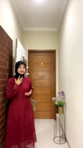 DRESS BRUKAT LENGAN PANJANG BUSUI MAMATA MIDI DRESS BROKAT NATAL KONDANGAN