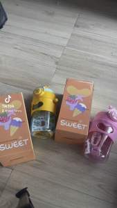 BOTOL MINUM ANAK LUCU 1922: BOTOL PREMIUM DENGAN SEDOTAN, TALI PANJANG DAN STICKER