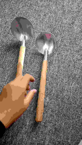 IRUS TF ALUMUNIUM / Centong Sayur / Sendok Kuah Sayur Panjang / Irus Centong Kuah Besar Gagang Kayu