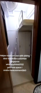 Helper loft bed with wardrobes  +mattress customize singapore/bobm shelter/store room/unity/helper room/kids room/study room