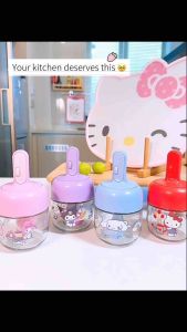 Sanrio Hello Kitty My Melody Salt Condiment Jar Kuromi Cinnamoroll Seasoning Bottle with Adjustable Rolling Spoon