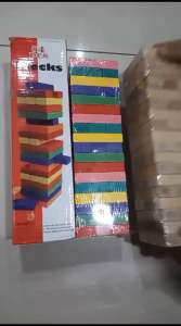 MAINAN EDUKASI ANAK SUSUN BALOK BLOCKS 54 PCS BAHAN KAYU UKURAN JUMBO ANGKA WARNA STACKO