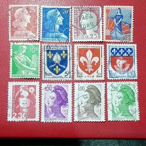 Prangko Perancis klasik Koleksi Kuno 12 Pcs Campur USED