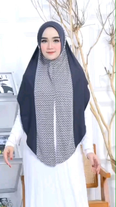 Jilbab Instan SegiTiga Oval Jelita Batik Bahan Jersey Mix Mamosa By Ayla
