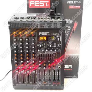 Mixer Audio Fest Violet 4 Original 4Channel + Stereo L R Channel Micer Audio Fest Violet4 Mixing 4 Bagus ( Bisa COD )