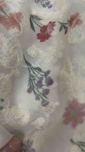 Vải Ren Cao Cấp Đen Đỏ Phong Cách Vintage Kẻ Sọc 1.37m