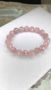 🇲🇾⭐【Ready Stock】100% Natural Pink Rose Quartz Crystal Bracelet / 纯天然切面粉水晶手链