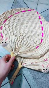 Combo 3 Quạt Nan Đan Lá Thủ Công Decor Kích Thước Lớn 31-35cm - Combo 3 Cái