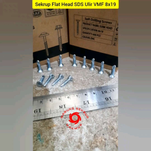 (1 Box) Sekrup Roofing SDS FH 8x19 / Skrup Flat Head 2CM