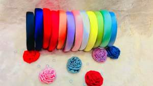Bờm lụa xốp trơn cho mẹ và bé