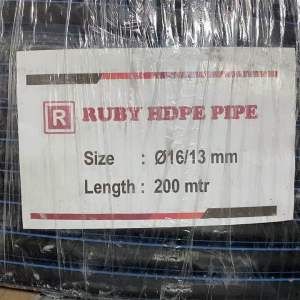 Pipa Hdpe / Selang Hitam Ruby Size 16/14mm atau 5/8inch 200meter