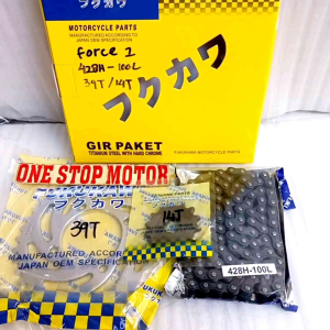 Gear Set Original Fukukawa Force 1 428H-100L-39T-14T Gir Set F1ZR Ori Asli FKKW