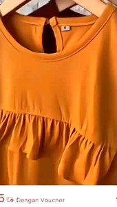 Daster Anak Rufel Polos Smilee Kuning Kunyit Size 1-5tahun