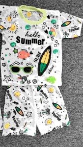 promo 3 pasang setelan baju bayi/ anak kancing pundak motif fulfrin laki perempuan usia 6-24 bulan