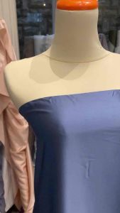Kain Satin Armanii Armanyy Silk Original stretch Warna Dusty Blue Harga setengah meter