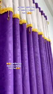 Gorden renda poni embos polos warna chocolatos desain mewah | gorden premium mewah