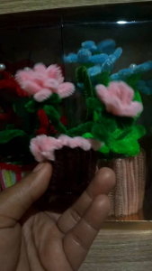 Bunga Hias Mini Kawat Bulu Mawar