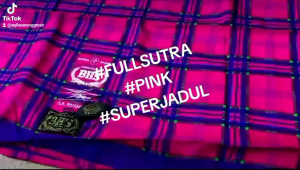 SARUNG BHS KBS GOLD  SILVER SUTERA SPUNSILK WARNA PINK