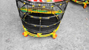 SANGKAR BURUNG MAHKOTA LUKIS NAGA SUPER KANDANG PERKUTUT KAYU MOTIF TERBAIK FULLSET MURAH BERKUALITAS - MERAH