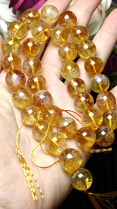 (Certificate) High Grade Brazil Citrine Crystal Stone Super shiny Diy beads 11mm+