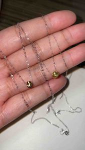 PAWNABLE 18K Saudi Gold Fine Tauco Chain with Cat’s Eye Pendant(ROSE GOLD OR YELLOW GOLD/Lightweight thin)✨