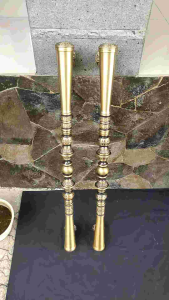 Handle Pintu Rumah Kuningan Antik Motif Polos Ukir 100 cm 2 pcs