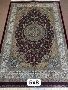 Persian silk on silk carpet tight dense short pile size 5x8 ft 150x240 cm from Iran 🇮🇷