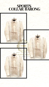 modern barong with lining pintax (Chinese collar)