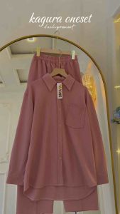 BV - Clara Set Kemeja Waffle Knit Premium Atasan Bawahan Setelan Wanita