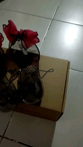 LONDON RAG Bow on Top Jelly Ballerinas Shoes in Black / Magenta (Size EU 39)