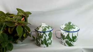 Cangkir Enamel Jadul Motif Bunga 91012Cm