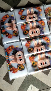 400 pcs plastik kemasan harumanis motif labubu 4 Dimensi