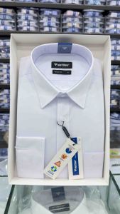 Áo sơ mi trắng trơn Việt Tiến tay dài vải kate mịn mát